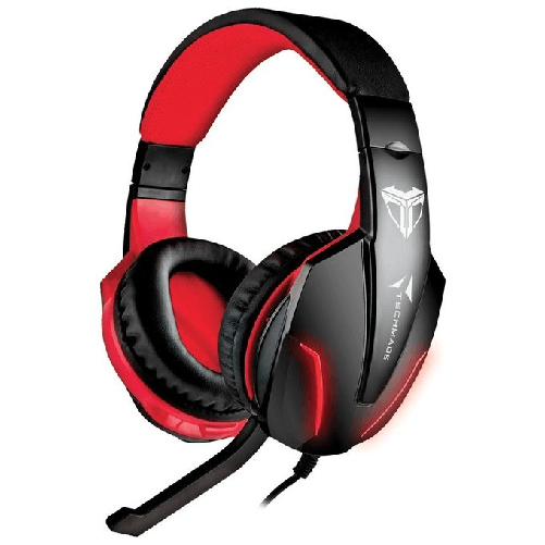 Techmade-FL1-Auricolare-Cablato-A-Padiglione-Giocare-Nero-Rosso