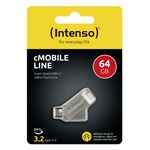 Intenso-cMobile-Line-unita-flash-USB-64-GB-USB-Type-A---USB-Type-C-3.2-Gen-1--3.1-Gen-1--Argento