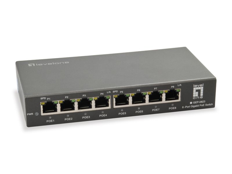 LevelOne-GEP-0823-switch-di-rete-Gigabit-Ethernet--10-100-1000--Supporto-Power-over-Ethernet--PoE--Nero