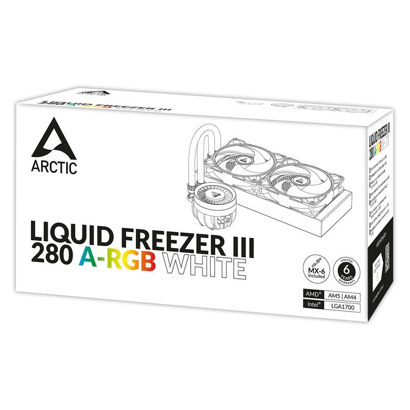 Arctic-Liquid-Freezer-III-280-A-RGB-Bianco-completo-di-raffreddamento-ad-acqua-per-AMD-Intel