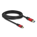 Delock Cavo USB da 10 Gbps USB Tipo A maschio a USB Tipo C maschio 3 m rosso in metallo