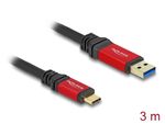 Delock-Cavo-USB-da-10-Gbps-USB-Tipo-A-maschio-a-USB-Tipo-C-maschio-3-m-rosso-in-metallo