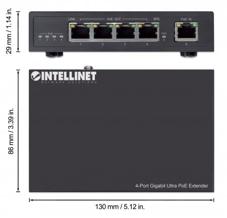 Intellinet-561617-moltiplicatore-di-rete-Trasmettitore-di-rete-Nero-10-100-1000-Mbit-s--4-PORT-ULTRA-POE-EXTENDER--IEEE-