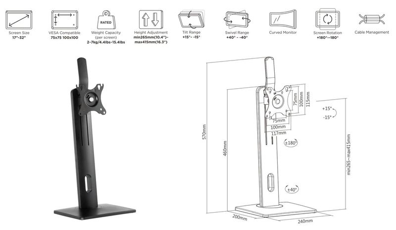 eSTUFF-GLB226004-supporto-da-tavolo-per-Tv-a-schermo-piatto-813-cm-32-Nero-Scrivania--Ergonomic-Monitor-Desk-Stand---VES