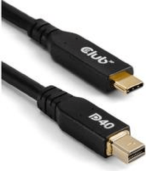 Cavo-CLUB-3D-USB-C-mDP-DP40-2m-Bidirezionale-certificato-VESA-nero