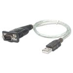 Manhattan 205146 cavo seriale Nero, Trasparente 0,45 m USB tipo A D-Sub (DB-9)