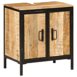 vidaXL Mobile Lavabo da Bagno 55x35x60 cm Legno Massello Mango e Ferro