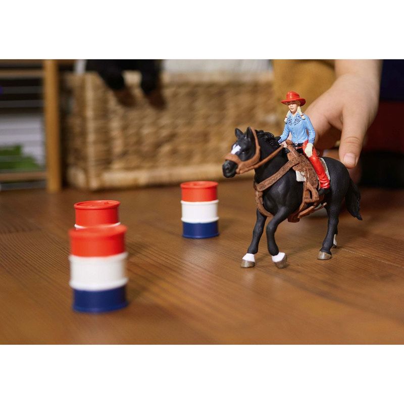 schleich-FARM-WORLD-Cowgirl-Barrel-Racing-Fun--SCHLEICH-Farm-World-Cowgirl-Barrel-Racing-Fun-Toy-Playset-3-to-8-Years-Mu