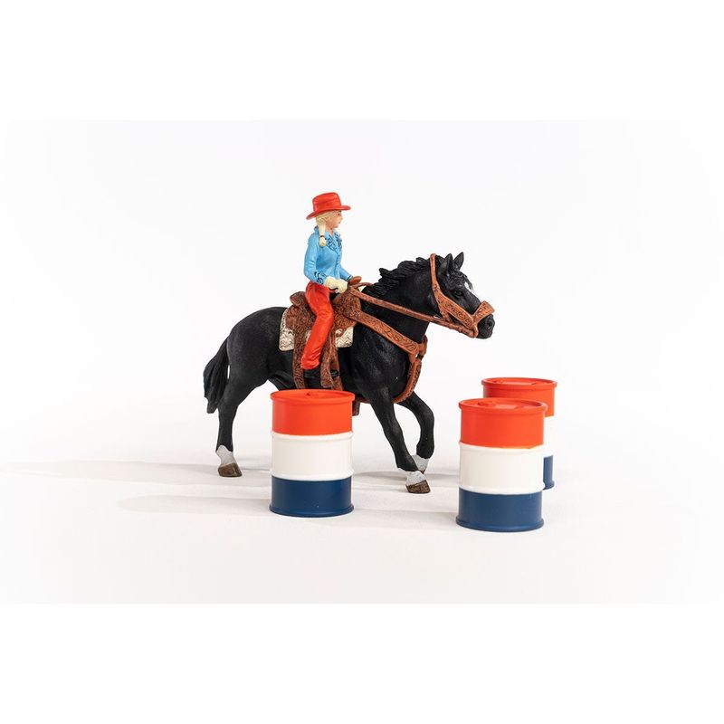 schleich-FARM-WORLD-Cowgirl-Barrel-Racing-Fun--SCHLEICH-Farm-World-Cowgirl-Barrel-Racing-Fun-Toy-Playset-3-to-8-Years-Mu