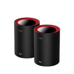 Cudy M3000 2-Pack Dual-band (2.4 GHz/5 GHz) Wi-Fi 6 (802.11ax) Nero, Rosso 1 Interno