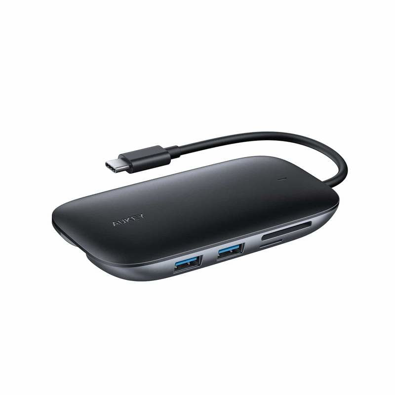 AUKEY-CB-C71-hub-di-interfaccia-5000-Mbit-s-Nero--AUKEY-8-in-1-USB-C-Hub-3xUSB-A-3.0-HDMI-4K-SD-TF---Black-