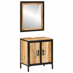 vidaXL Set Mobili da Bagno 2pz in Ferro e Legno Massello di Mango