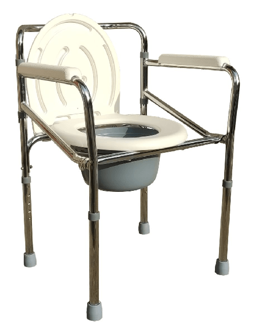 Ausilium Sedia Pieghevole Comoda 4 in 1 per Wc o Doccia Altezza Regolabile