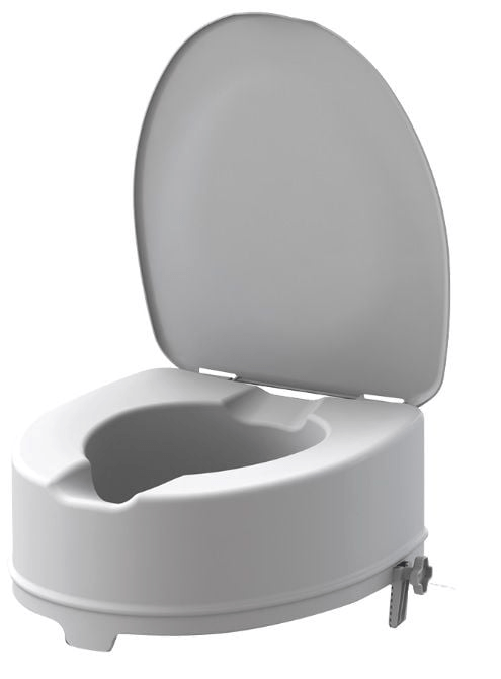 Ausilium Rialzo WC di 15 cm con Staffe e Coperchio