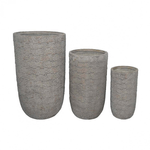 Set di 3 vasi in Fibra di argilla cm 44x44x79 - ALLEN