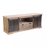 Porta tv per soggiorno Industrial in Legno,Acciaio cm 160x45,5x60 - TYBALT