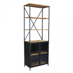 Libreria Industrial in Acciaio,Legno cm 68x39x183 - WINSTON