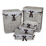 Set di 5 cesti porta biancheria in Rattan naturale cm 48x35x58 - PHILLIP