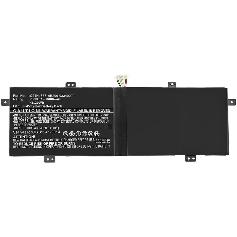 CoreParts-MBXAS-BA0242-ricambio-per-laptop-Batteria--Laptop-Battery-for-Asus---46.20Wh-Li-Pol-7.7V-6000mAh---Black-46.20