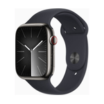 Apple Watch Series 9 GPS + Cellular Cassa 45m in Acciaio inossidabile Grafite con Cinturino Sport Band Mezzanotte - M/L