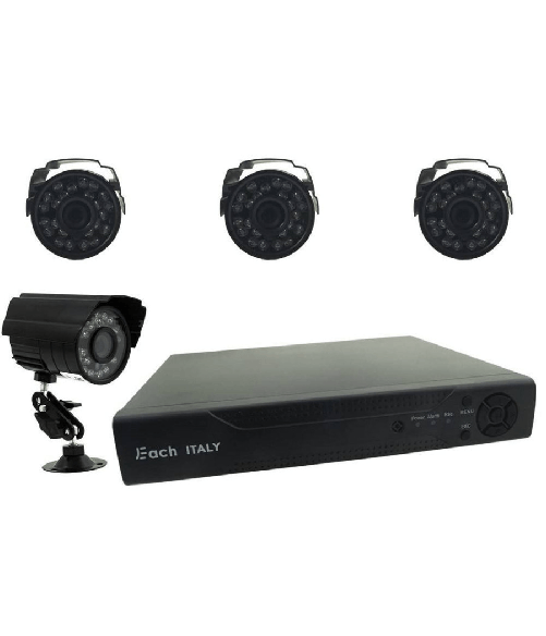 Trade Shop Traesio-kit Dvr Videosorveglianza Hdmi 4 Telecamere Ir 4 Canali Bnc Completo 5504h-4-b -