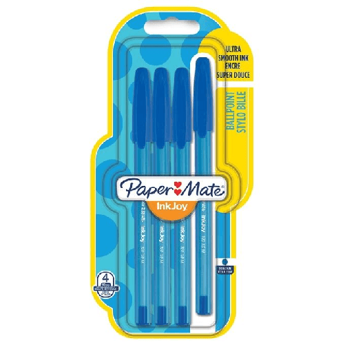 Paper-Mate-Papermate-InkJoy-100-ST-Blu-Penna-a-sfera-Medio-4-pz