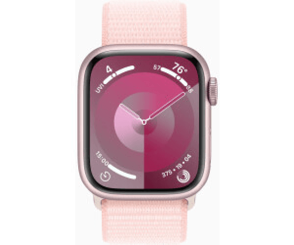 Apple-Watch-Series-9-GPS---Cellular-Cassa-45mm-in-Alluminio-Rosa-con-Cinturino-Sport-Loop-Rosa-Confetto