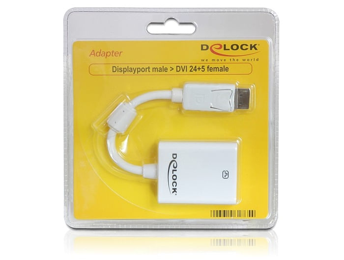 Delock-Displayport-to-DVI-Adapter---DisplayPort-Adapter---20-poliger-DisplayPort--M----DVI-I--W----12.5-cm---DisplayPort