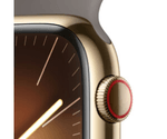 Apple-Watch-Series-9-GPS---Cellular-Cassa-45mm-in-Acciaio-inossidabile-Oro-con-Cinturino-Sport-Creta---M-L