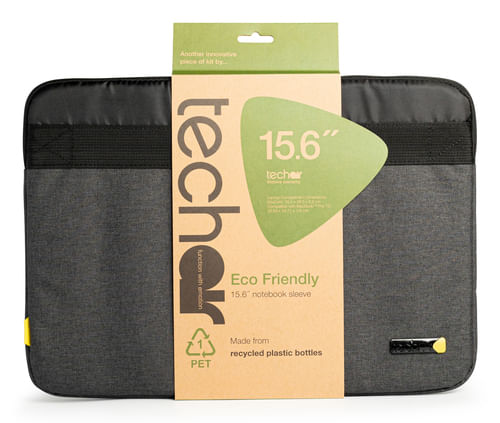 Techair-Eco-essential-396-cm-15.6-Custodia-a-tasca-Grigio--Techair-14-15.6-Eco-Sleeve-Manufactured-from-recycled-plastic