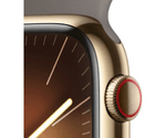 Apple-Watch-Series-9-GPS---Cellular-Cassa-45mm-in-Acciaio-inossidabile-Oro-con-Cinturino-Sport-Creta---S-M