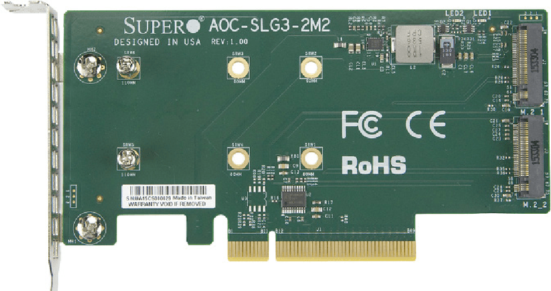 AOC-SLG3-2M2---PCIe---M.2---Basso-profilo---PCIe-3.0---Verde---10---55-C