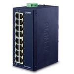 PLANET ISW-1600T switch di rete Non gestito Fast Ethernet 10/100 Blu (IP30 Industrial 16-Port - 10/100TX Ethernet Switch