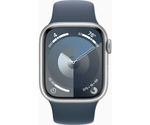 Apple-Watch-Series-9-GPS---Cellular-Cassa-41mm-in-Alluminio-Argento-con-Cinturino-Sport-Blu-Tempesta---S-M