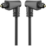 Goobay Lichtwellenleiterkabel, 1 m, Schwarz - Toslink-Stecker 90°> Toslink-Stecker90°, Schwarz (41592)