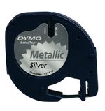 DYMO-LETRATAG-BAND-12MM-X-4M-SW-SILB-SCHWARZ-AUF-SILBERMETALLICPLASTIK