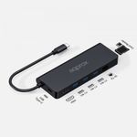 Circa-8-in-1-USB--C-Hub--c-con-3x-USB--A-3.0---1x-HDMI---1x-RJ--45---1x-USB--c-PD---Lettore-microSD-e-lettore-SD---cavo-