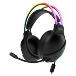 Krom Cuffie da gioco Klaim Klaim RGB con microfono flessibile - Effetto LED RGB arcobaleno illuminante