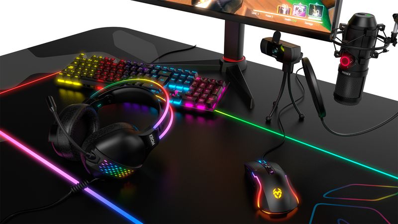 Cuffie-da-gioco-Klaim-Klaim-RGB-con-microfono-flessibile---Effetto-LED-RGB-arcobaleno-illuminante---fascia-regolabile---