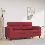 vidaXL Divano a 2 Posti Rosso Vino 140 cm in Similpelle