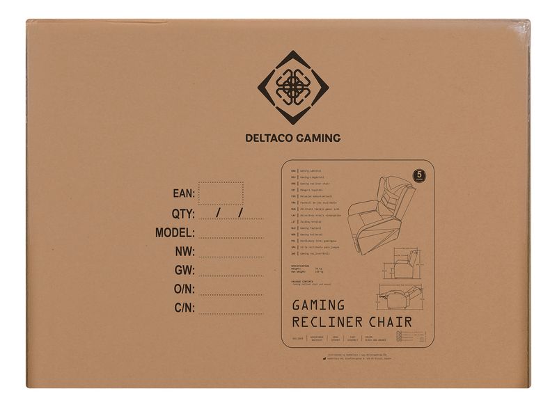 Sedia-da-gaming-Deltaco-GAM-087-DC420-pelle-artificiale-arancione-nero