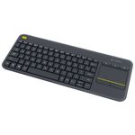 Logitech K400 Plus Tv tastiera RF Wireless QWERTY Nordic Nero (K400 Plus Keyboard Pan Nordic - Wireless Touch Black - Wa