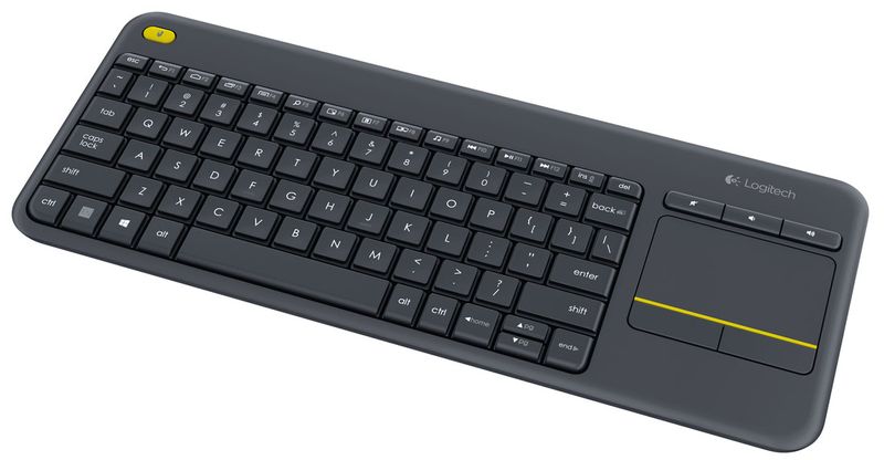 Logitech-K400-Plus-Tv-tastiera-RF-Wireless-QWERTY-Nordic-Nero--K400-Plus-Keyboard-Pan-Nordic---Wireless-Touch-Black---Wa