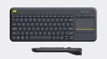 Logitech-K400-Plus-Tv-tastiera-RF-Wireless-QWERTY-Nordic-Nero--K400-Plus-Keyboard-Pan-Nordic---Wireless-Touch-Black---Wa