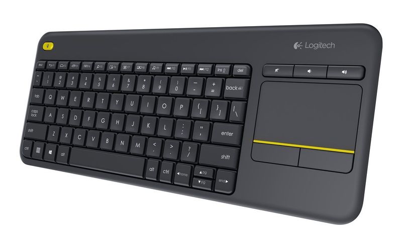 Logitech-K400-Plus-Tv-tastiera-RF-Wireless-QWERTY-Nordic-Nero--K400-Plus-Keyboard-Pan-Nordic---Wireless-Touch-Black---Wa