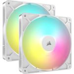 Corsair RS140 ARGB Case per computer Ventilatore 14 cm Bianco 2 pz (Corsair RS140 ARGB PWM 14cm Case Fans 2 Pack Magneti