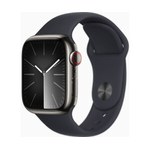 Apple Watch Series 9 GPS + Cellular Cassa 41m in Acciaio inossidabile Grafite con Cinturino Sport Band Mezzanotte - M/L