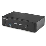 StarTech.com Switch KVM DisplayPort 2 porte - 4K 60Hz - Singolo schermo - Switch KVM USB UHD DP 1.2 a doppia porta