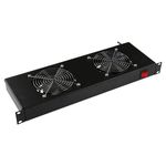 Lanview LOGON RAF310BL porta accessori Pannello per ventola (2 FANS ANALOG THERMOSTAT - RACK MOUNT FAN MODULE 1U