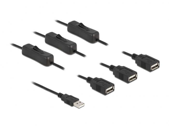 Delock---Splitter-di-rete---Da-USB--M--a-USB--W--2-A---10-m---Nero--86804-